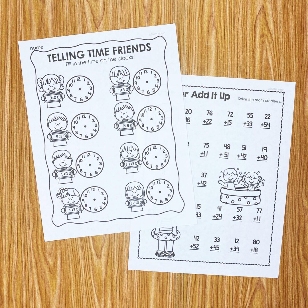 Send Home Sub Plans FIRST Set 4 : 2 Weeks Editable - Simply Kinder