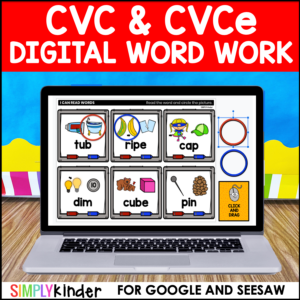 CVC & CVCe Digital Word Work For Google and Seesaw