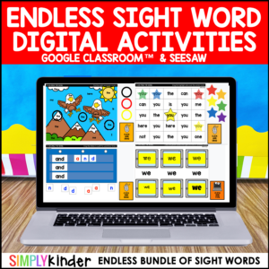 Exclusive Offer: Digital Sight Word Activities ENDLESS for Google Classroom and Seesaw