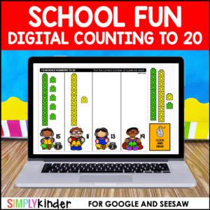 Counting to 10 for Google Classroom and Seesaw - School Themed Activities
