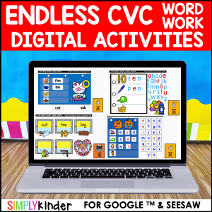 Endless Digital CVC Word Work for Google & Seesaw