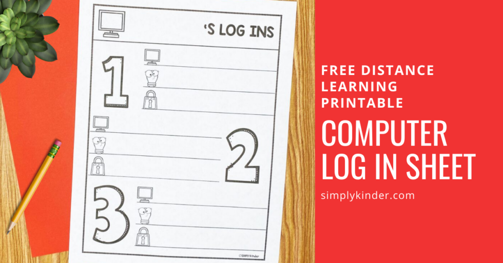 Computer Log In Sheet For Kids Simply Kinder