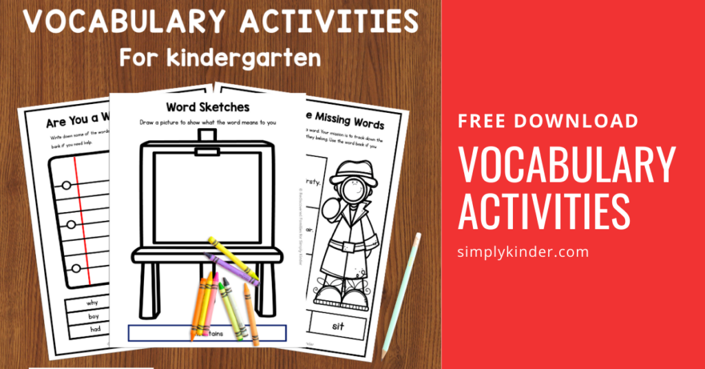 preschool vocabulary worksheets