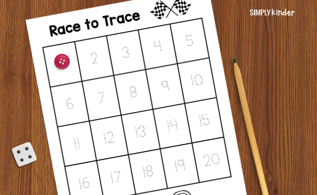 race to trace number tracing game