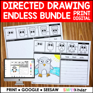 Endless Digital Directed Drawings for Seesaw Google & Print