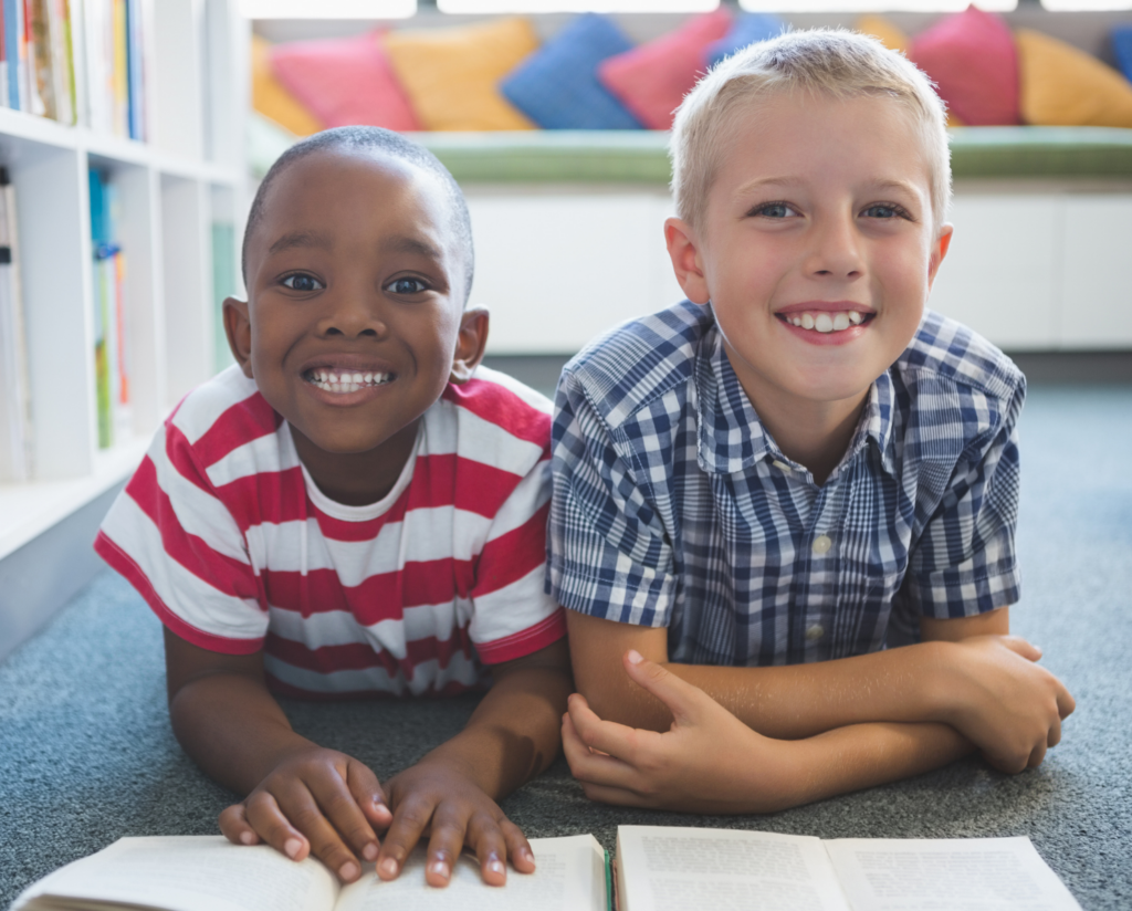 Two boys reading for read across America week