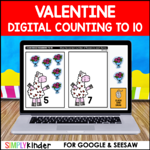 Valentine Counting to 10 for Google Classroom and Seesaw