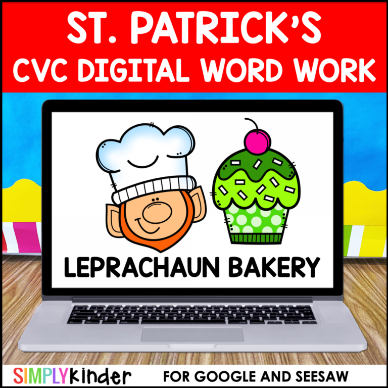 St. Patrick's Day CVC Digital Word Work for Google and Seesaw - Simply ...