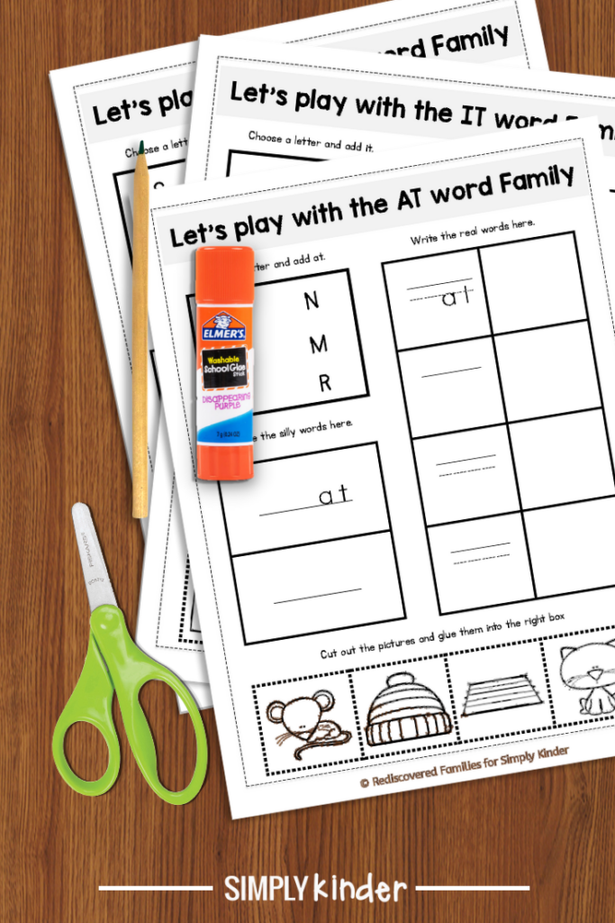 word family worksheets pin