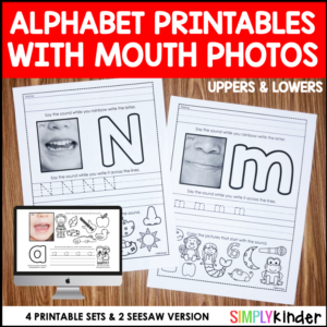 Alphabet Printables with Mouth Pictures - Print and Seesaw