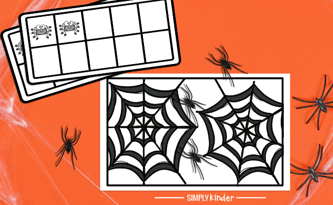 close up of spider counting game