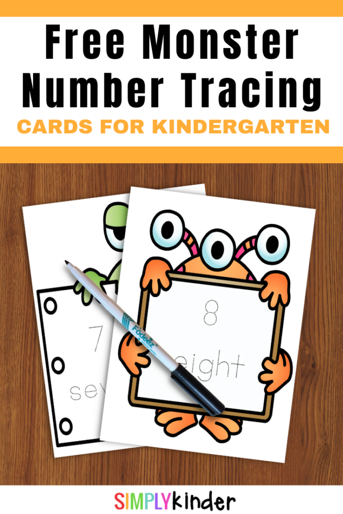 Monster number tracing cards pin