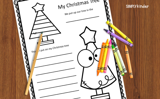 My Christmas tree writing page