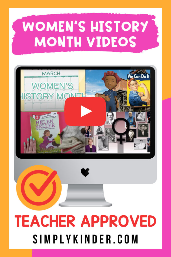 A teacher-approved list of videos for kindergarten that teaches about Women's History Month and some inspiring women in history! 