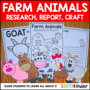Farm Crafts, Writing, & Research for Kindergarten