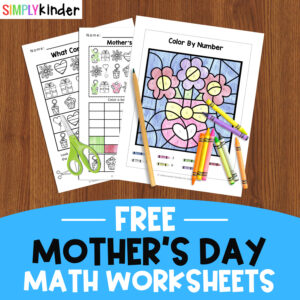 close up of Mother's Day Math worksheets