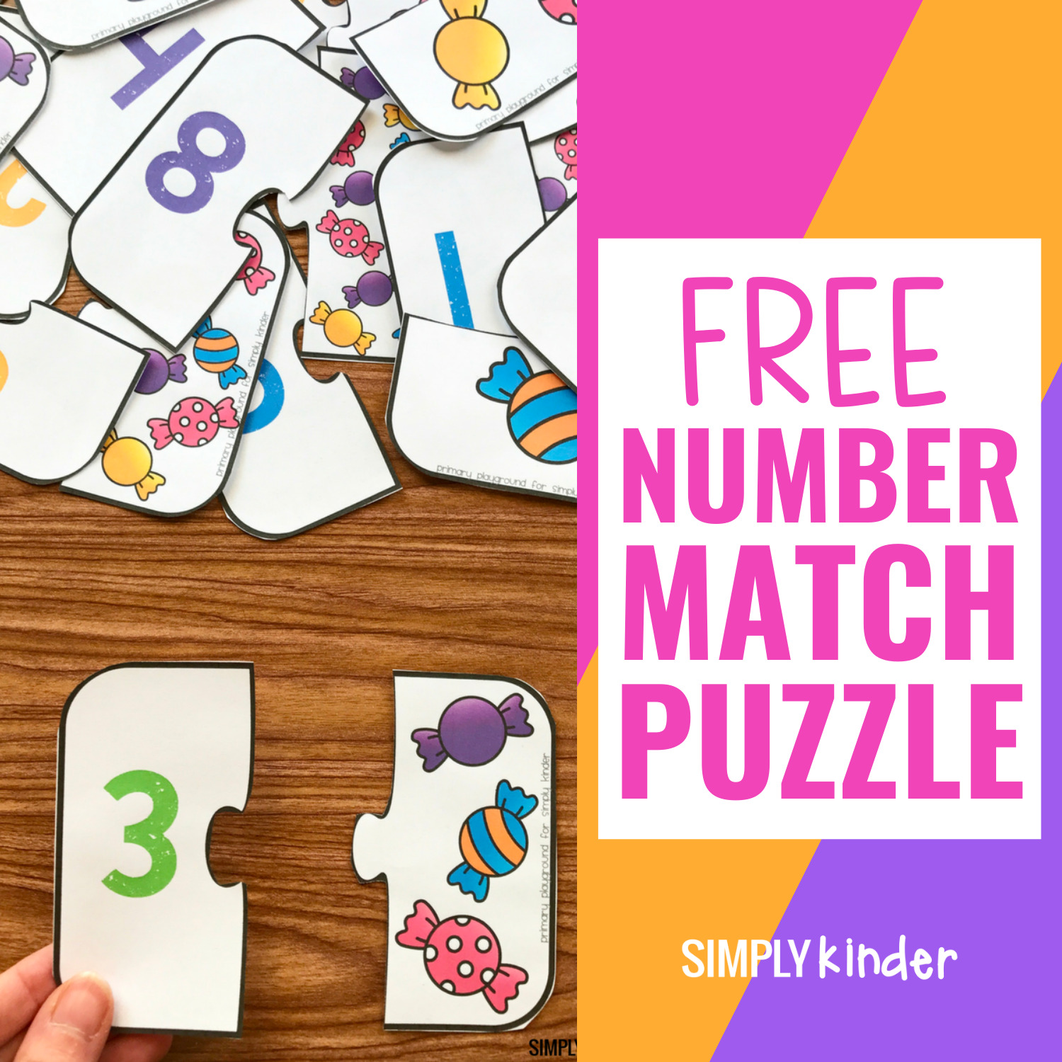 Matching Numbers Game With Storage Bag Educational 20 Puzzle Pieces 