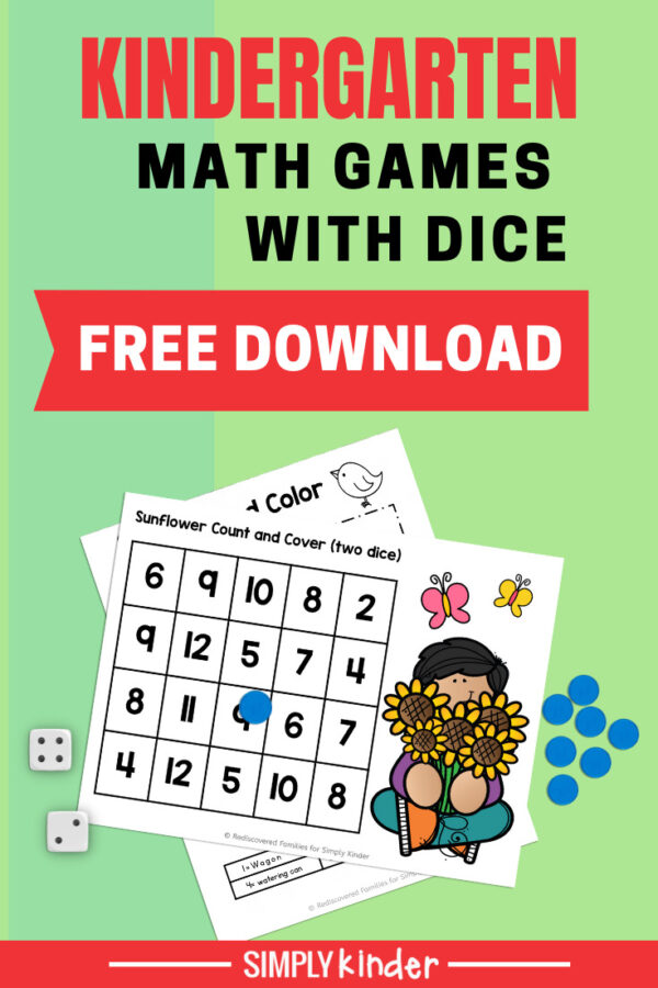 Math Games With Dice Kindergarten Students Will Love Simply Kinder