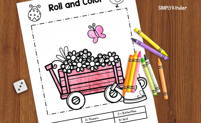 close up of roll and color math game