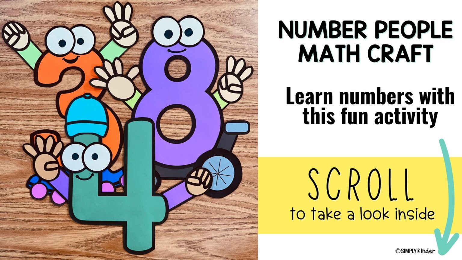 Fun Number Craft Number People Crafts, Back to School Math Craft Activity for Preschool ...
