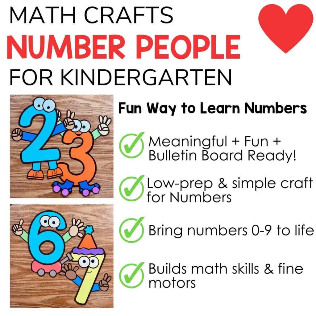 Fun Number Craft Number People Crafts, Back to School Math Craft Activity for Preschool ...