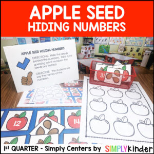 Apple Hiding Number Math Center