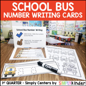 School Bus Number Writing Math Center