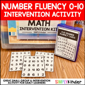 Kinder Math Intervention Kit - Number Fluency Cards 0-10