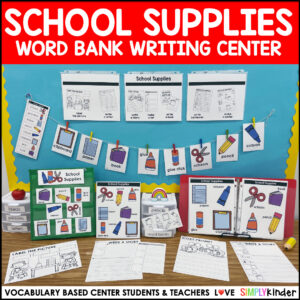 School Supply Word Bank Writing Center
