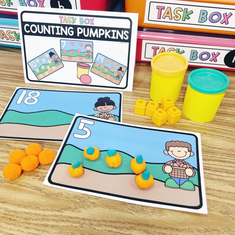 Counting Pumpkins Morning Work Task Box Center for Fall bundle preview