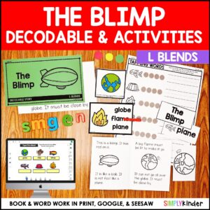 L Blends Decodable Reader with Activities, The Blimp