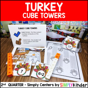 Thanksgiving Math Center, Turkey Counting and Addition Game for Fall