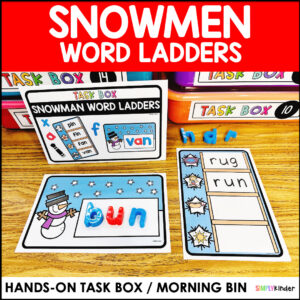 Winter Word Ladders, Snowman Morning Bin or Literacy Center