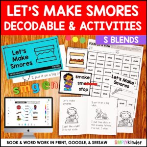 S Blends Decodable Reader with Activities, Let's Make S'mores