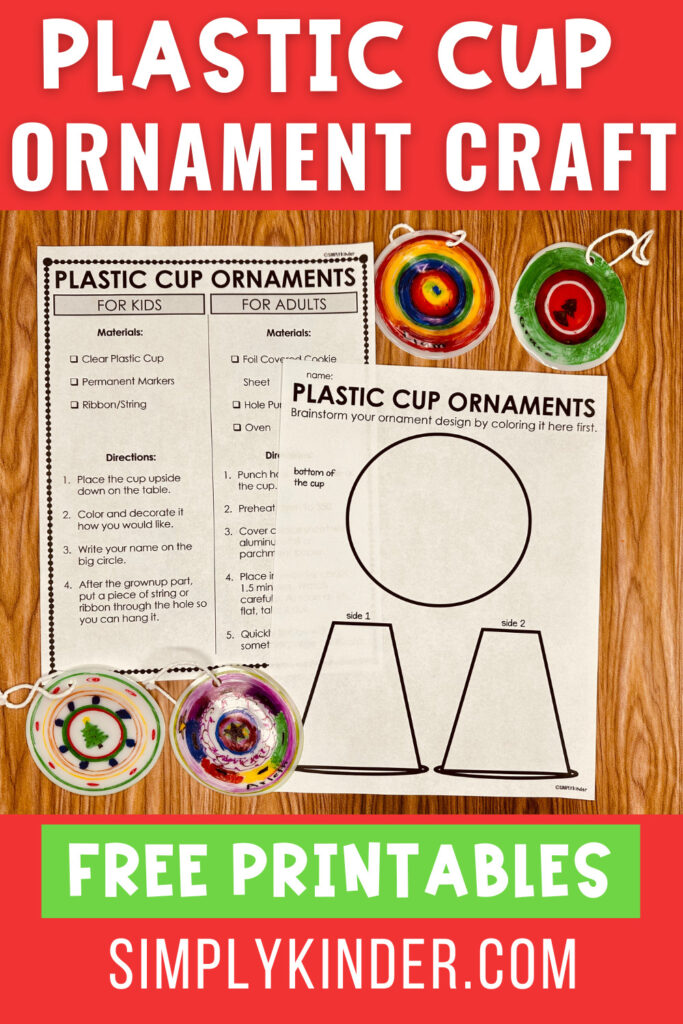 Read directions and tips for creating these low-pep, easy, adorable plastic cup ornaments with your kindergarten class this month! 