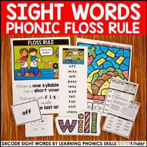 Sight Words by Phonics Skill - Floss Rule High Frequency Words