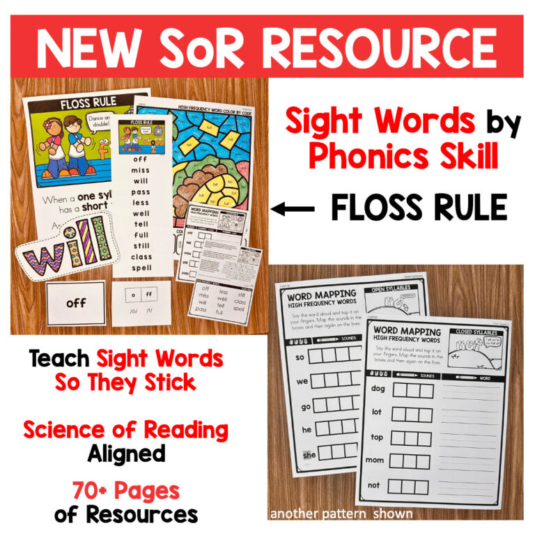 Sight Words by Phonics Skill - Floss Rule High Frequency Words bundle preview