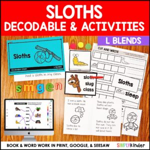 Decodable Reader with Activities, Sloths L Blend Decodable