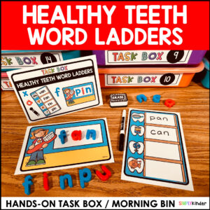 Dental Health Task Box for Morning Work or Centers - Word Ladders