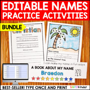 Editable Names Printable Activities & Name Crafts, Name Tracing Editable Bundle
