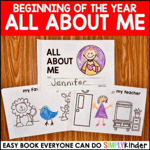 All About Me Book for Beginning of the Year Kinder