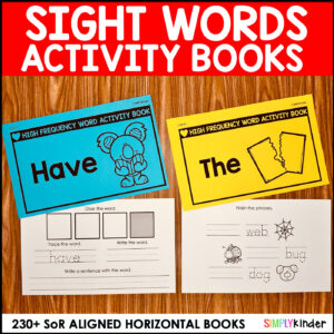 Sight Word Practice Activity Books, Science of Reading Aligned