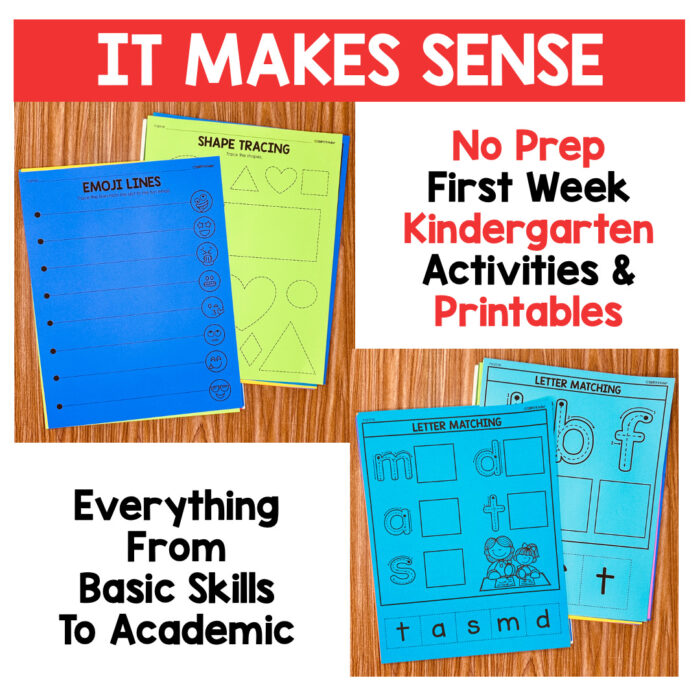 First Week of School No Prep Printables for Kindergarten - Simply Kinder