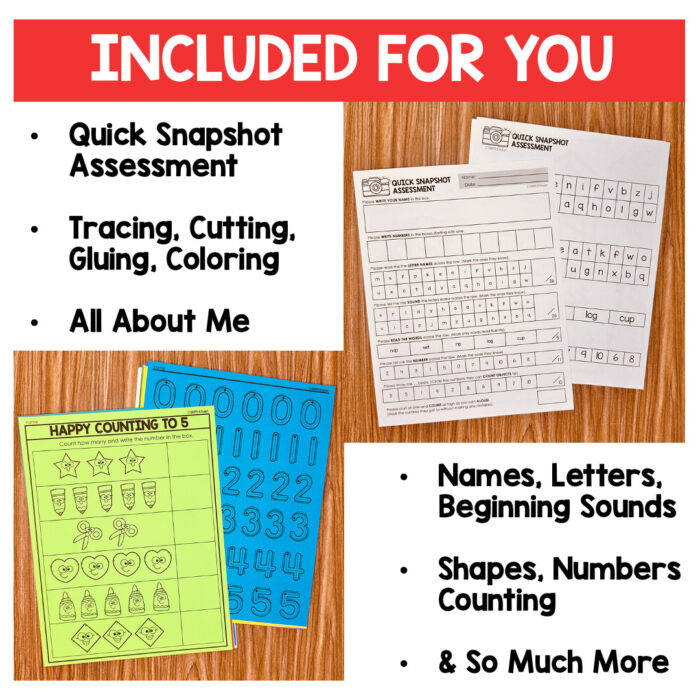 First Week of School No Prep Printables for Kindergarten - Simply Kinder