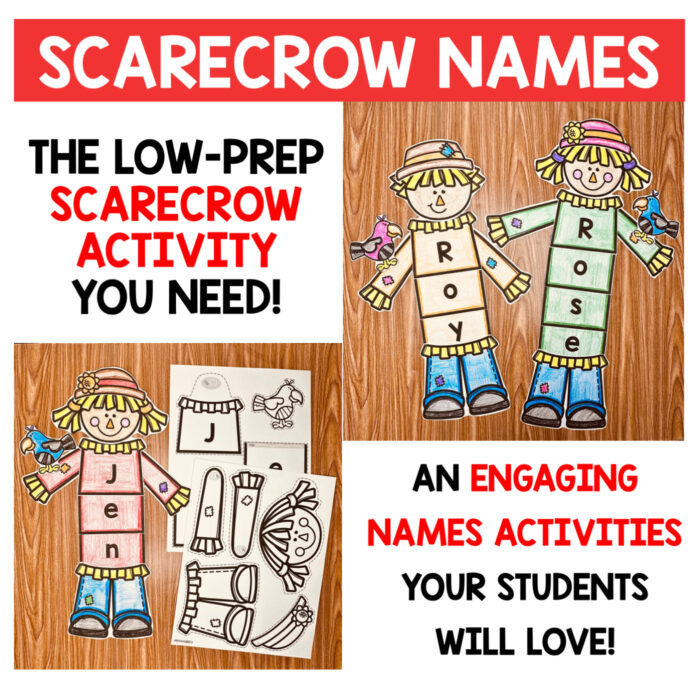 Scarecrow Editable Name Activity & Craft for Fall Bulletin Boards ...