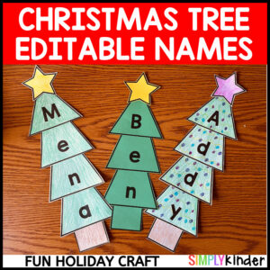 Christmas Tree Editable Name Activity & Craft for Winter Bulletin Boards