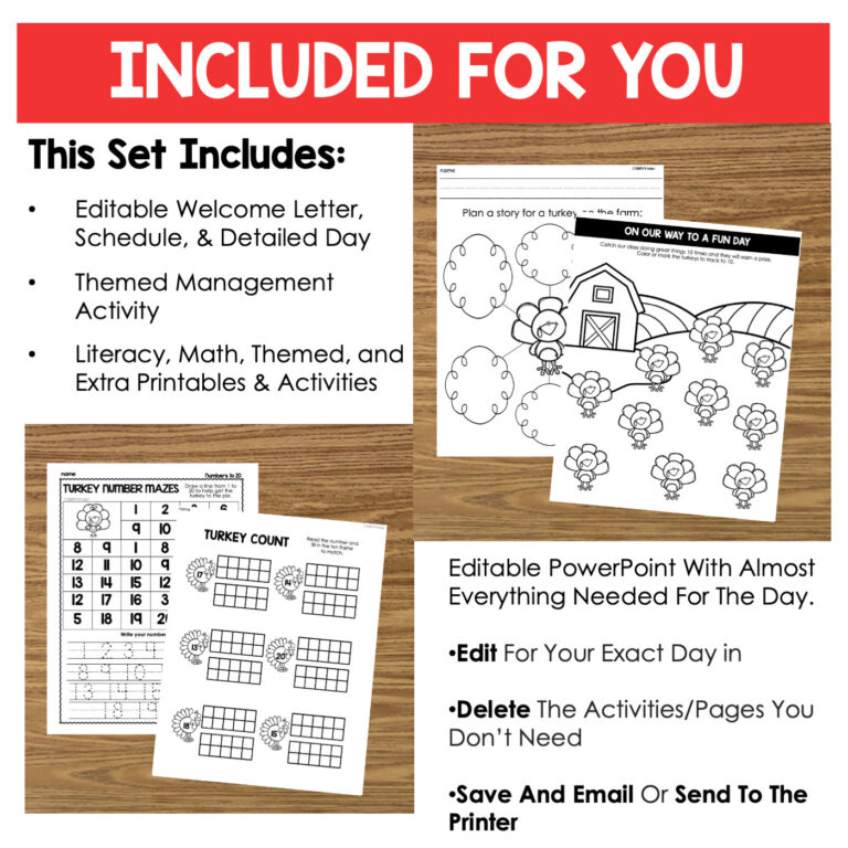 [Look For Bundle] Turkey Themed Editable Emergency Sub Plans, Substitute Plans bundle preview