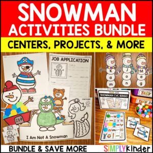 Snowman Activities, Craft, Name, Disguise a Snowman, Centers, Writing, & MORE