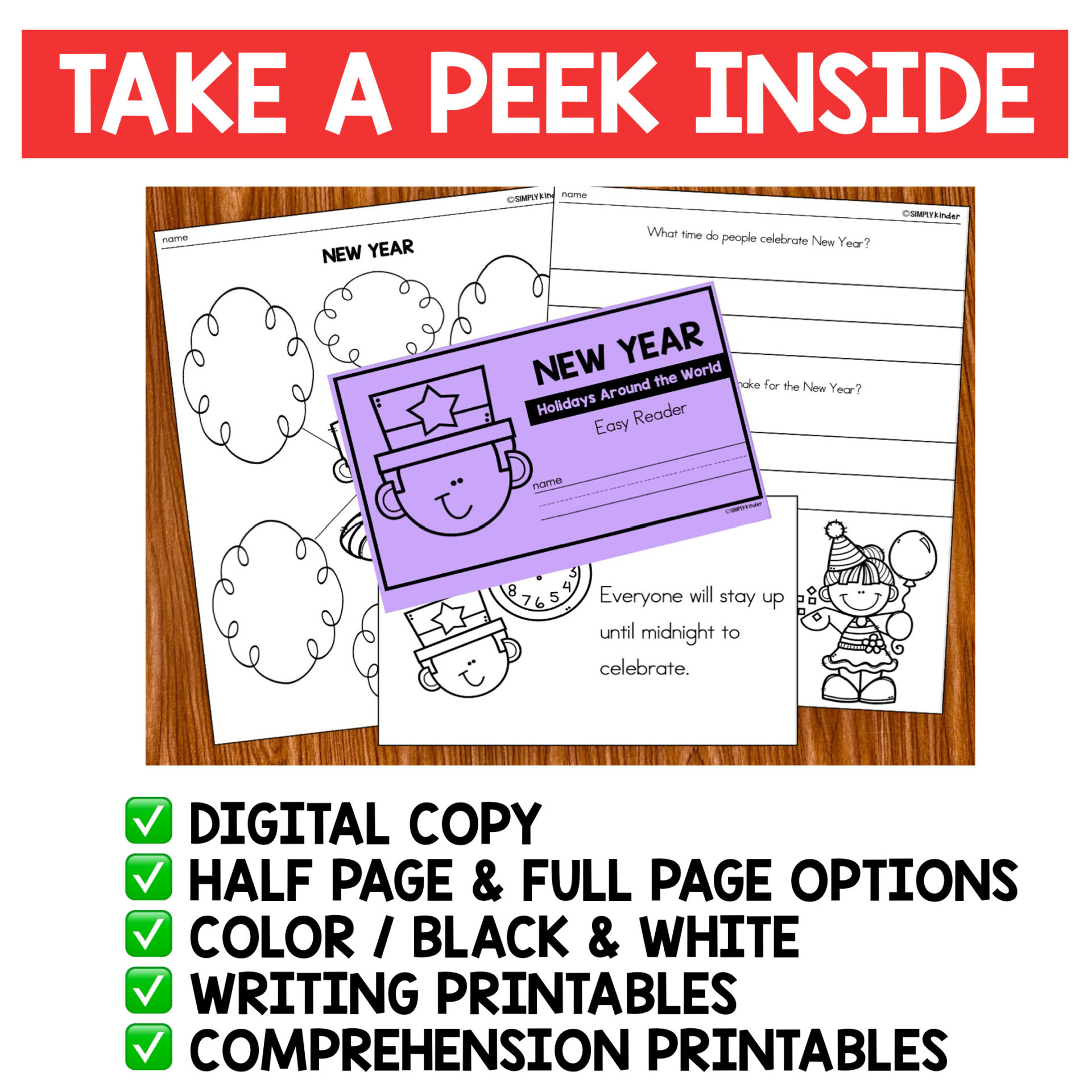 New Year Holidays Around the World Easy Reader - Simply Kinder