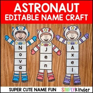 Astronaut Editable Name Craft & Activity for Bulletin Boards